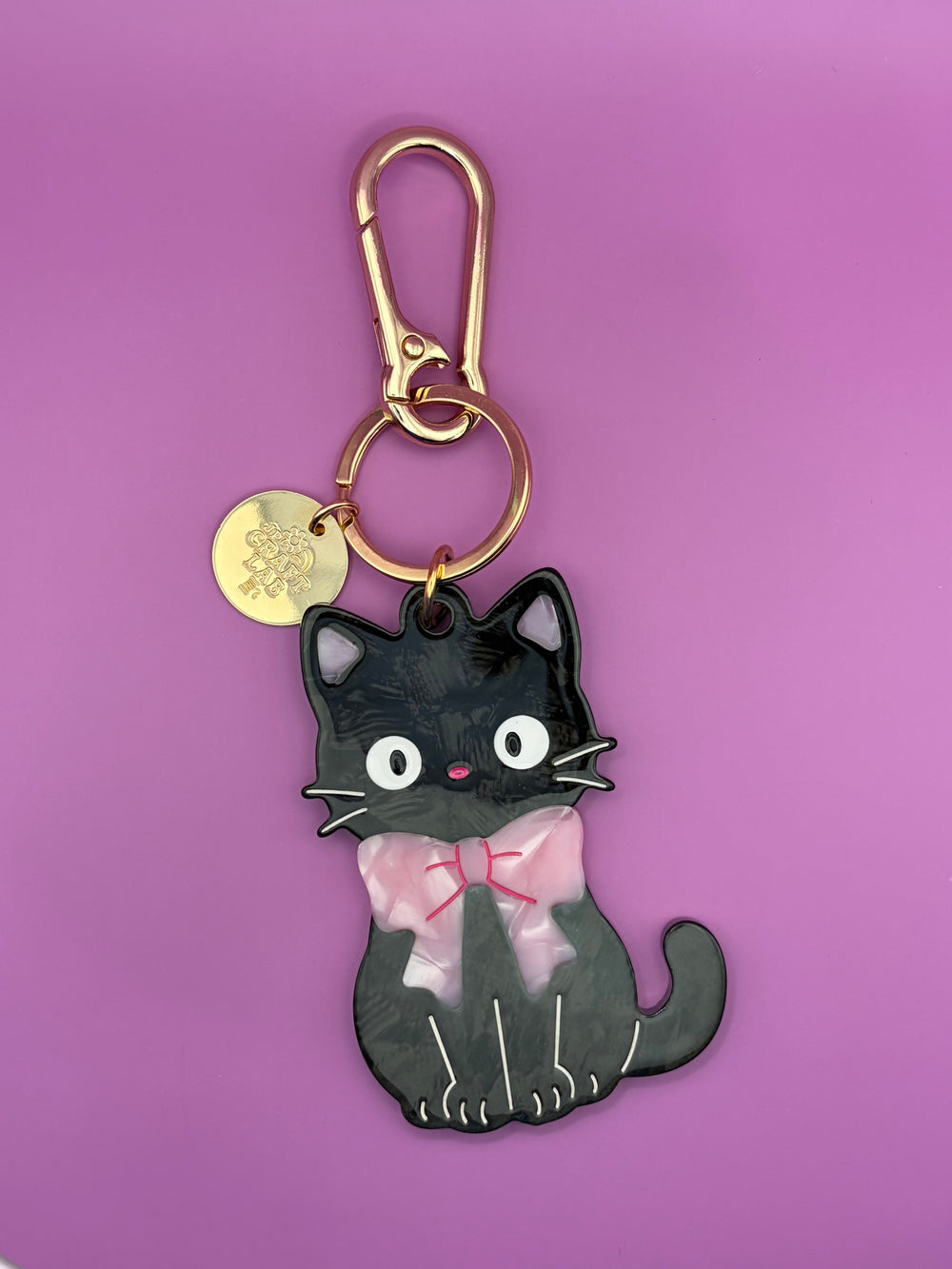 Black Cat - Acetate Bag Charm
