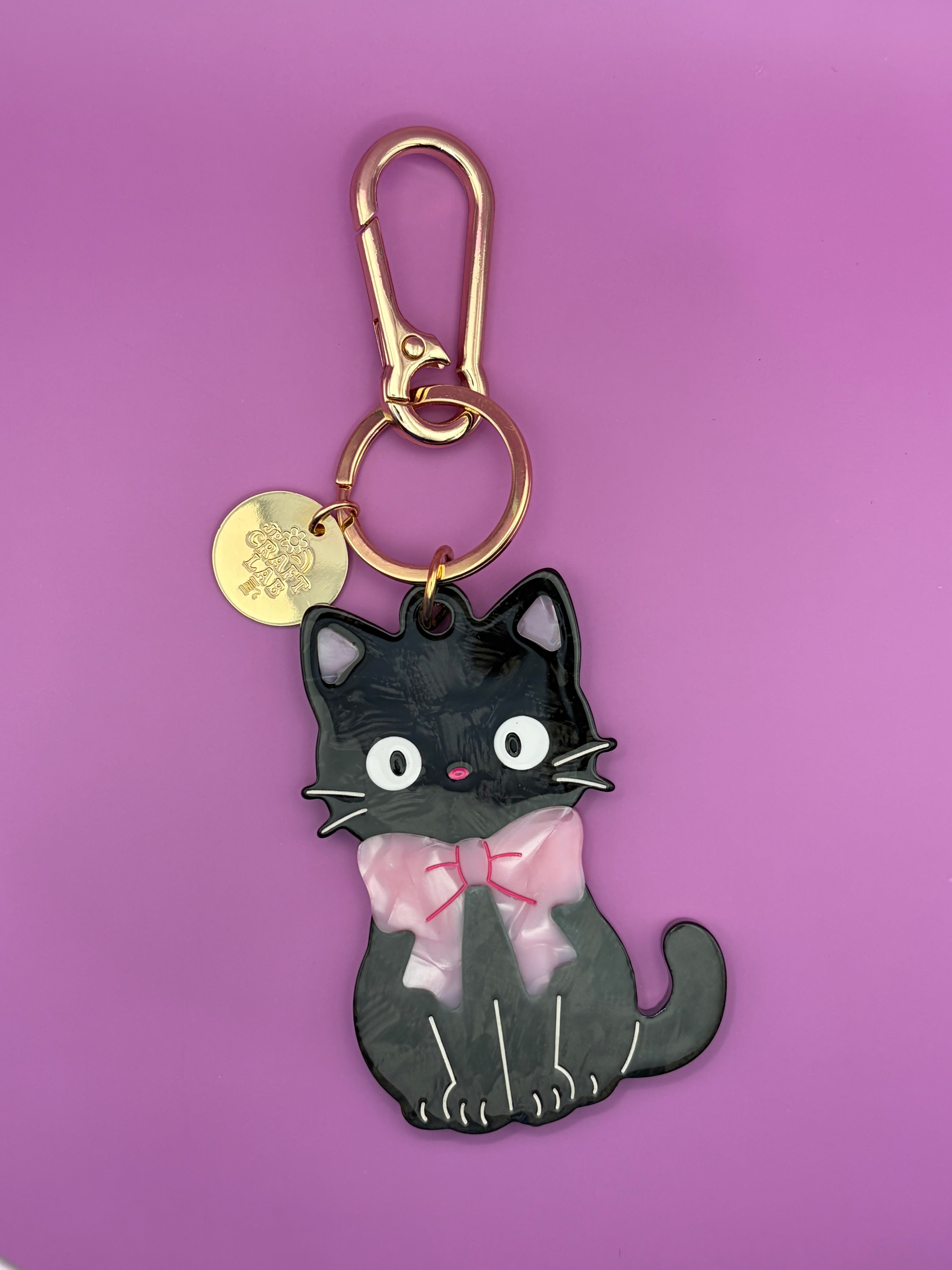 Black Cat - Acetate Bag Charm
