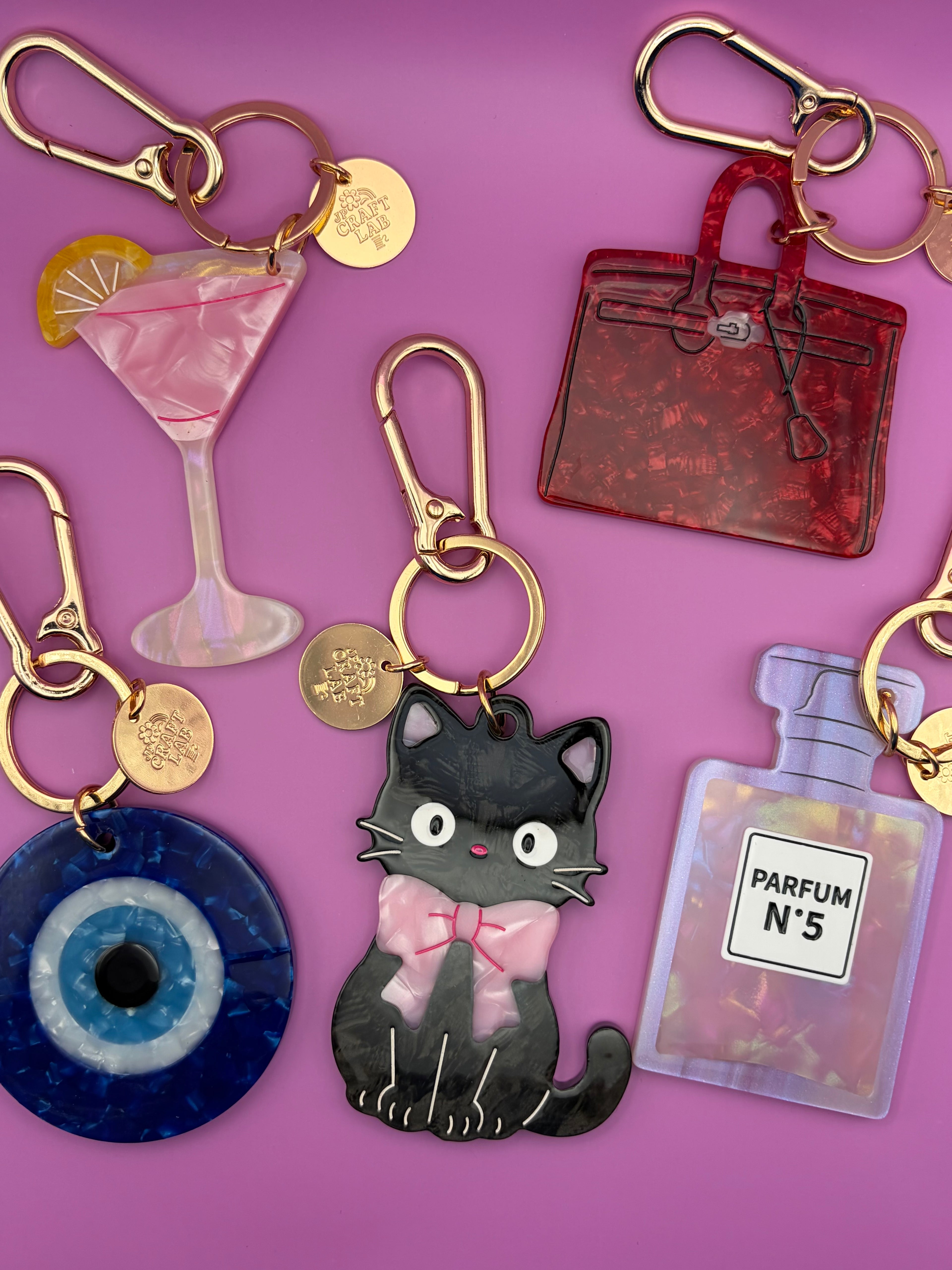 Black Cat - Acetate Bag Charm