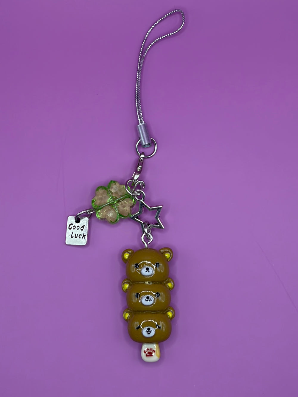 Good Luck Bear Trio (Brown)  - Phone Charm