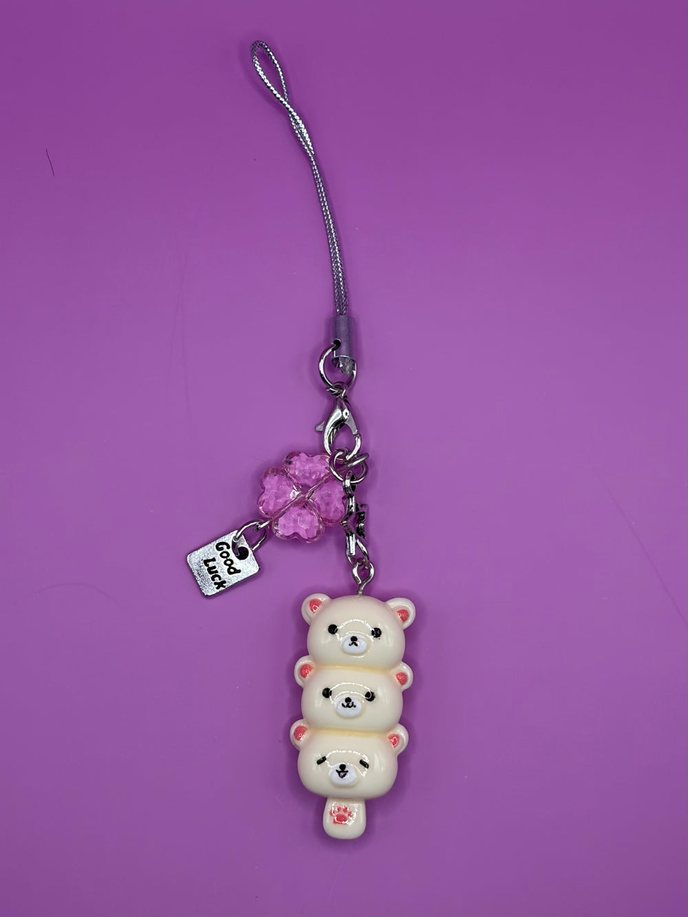 Good Luck Bear Trio (White)  - Phone Charm