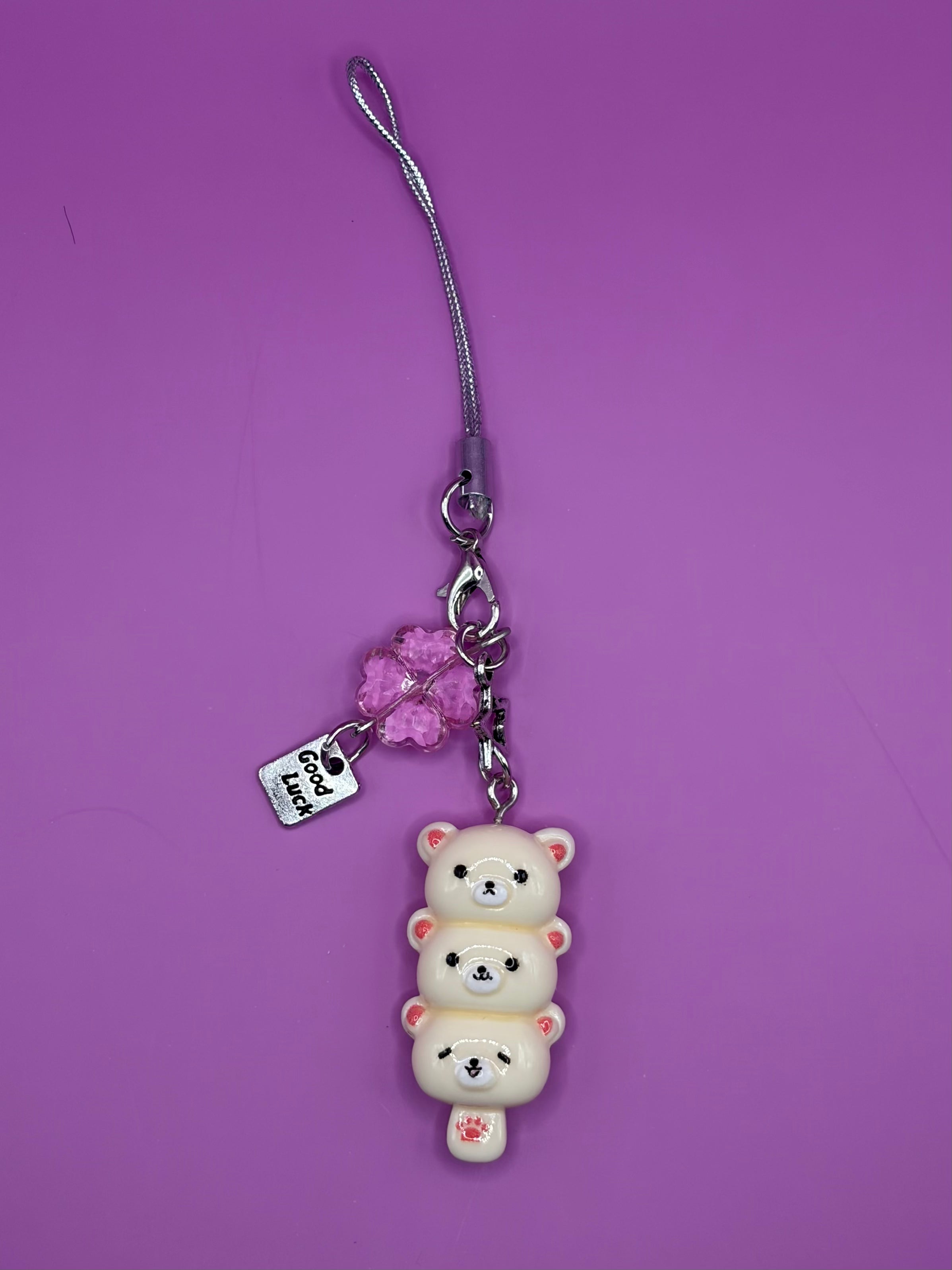 Good Luck Bear Trio (White)  - Phone Charm