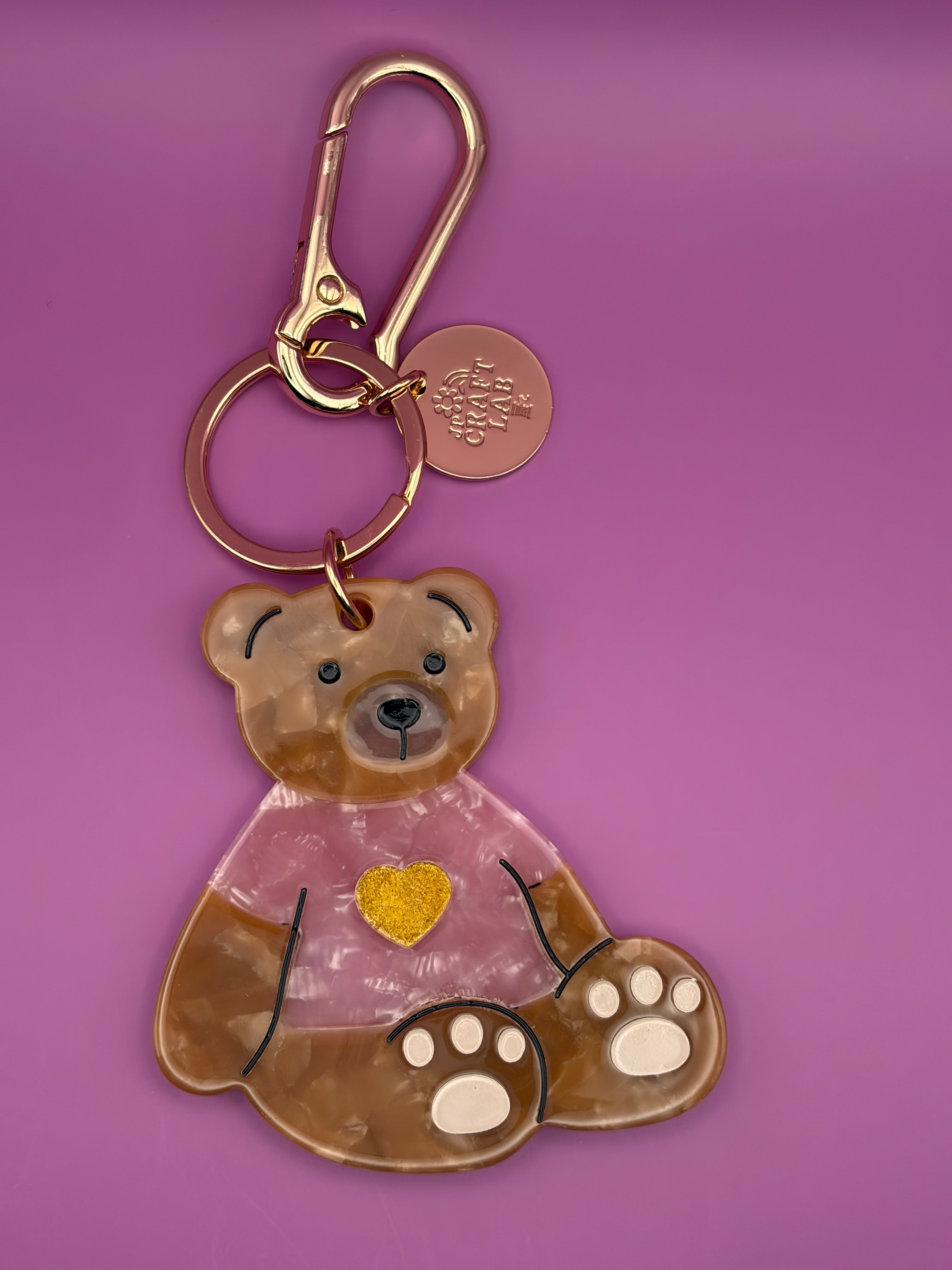Bear - Acetate Bag Charm