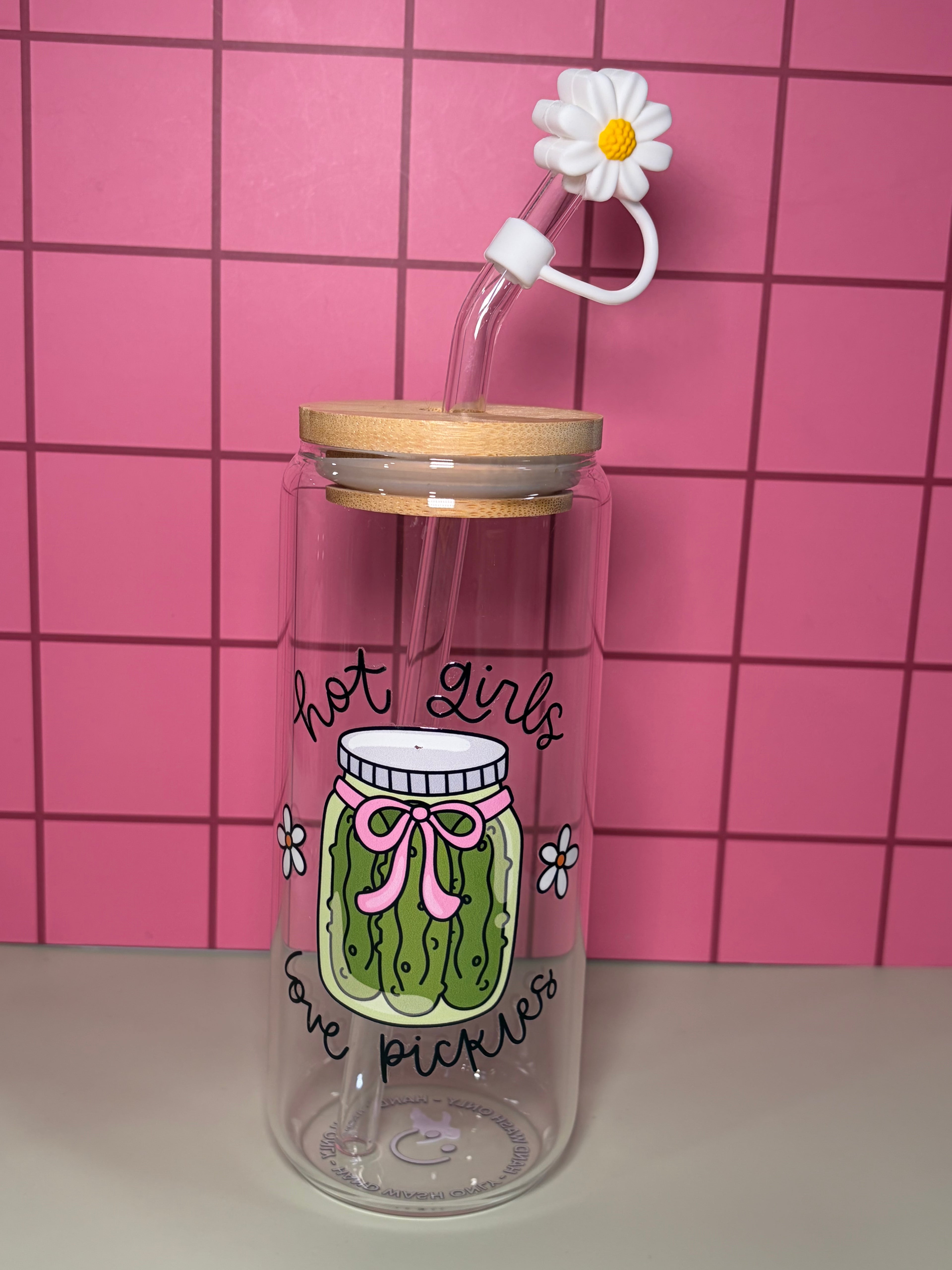 Hot girls love pickles- 20 Oz Glass Can