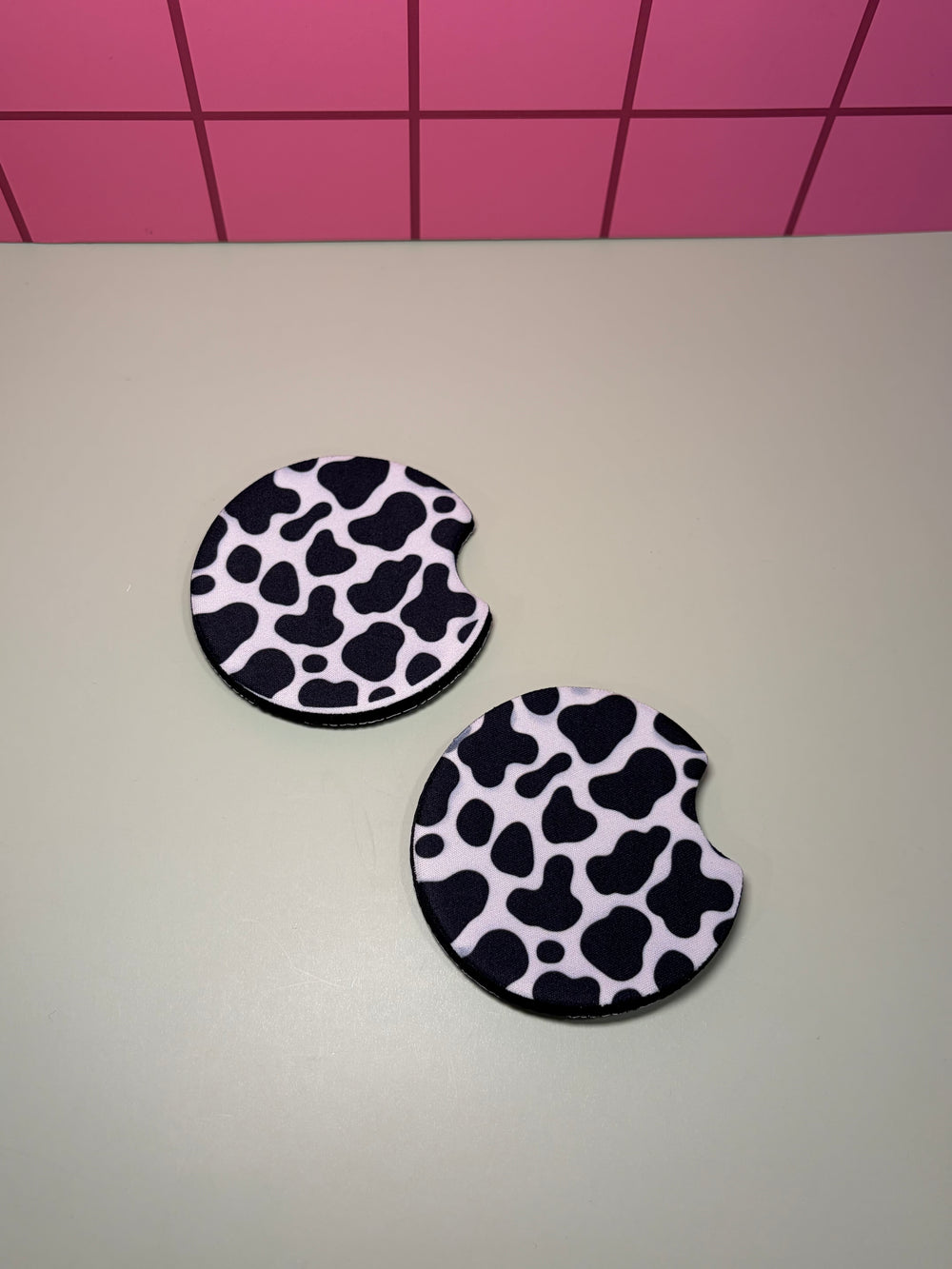 Cow Print - Car Coaster (Pack of 2)