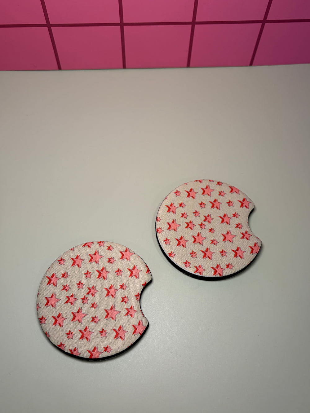 Pink Stars - Car Coaster (Pack of 2)