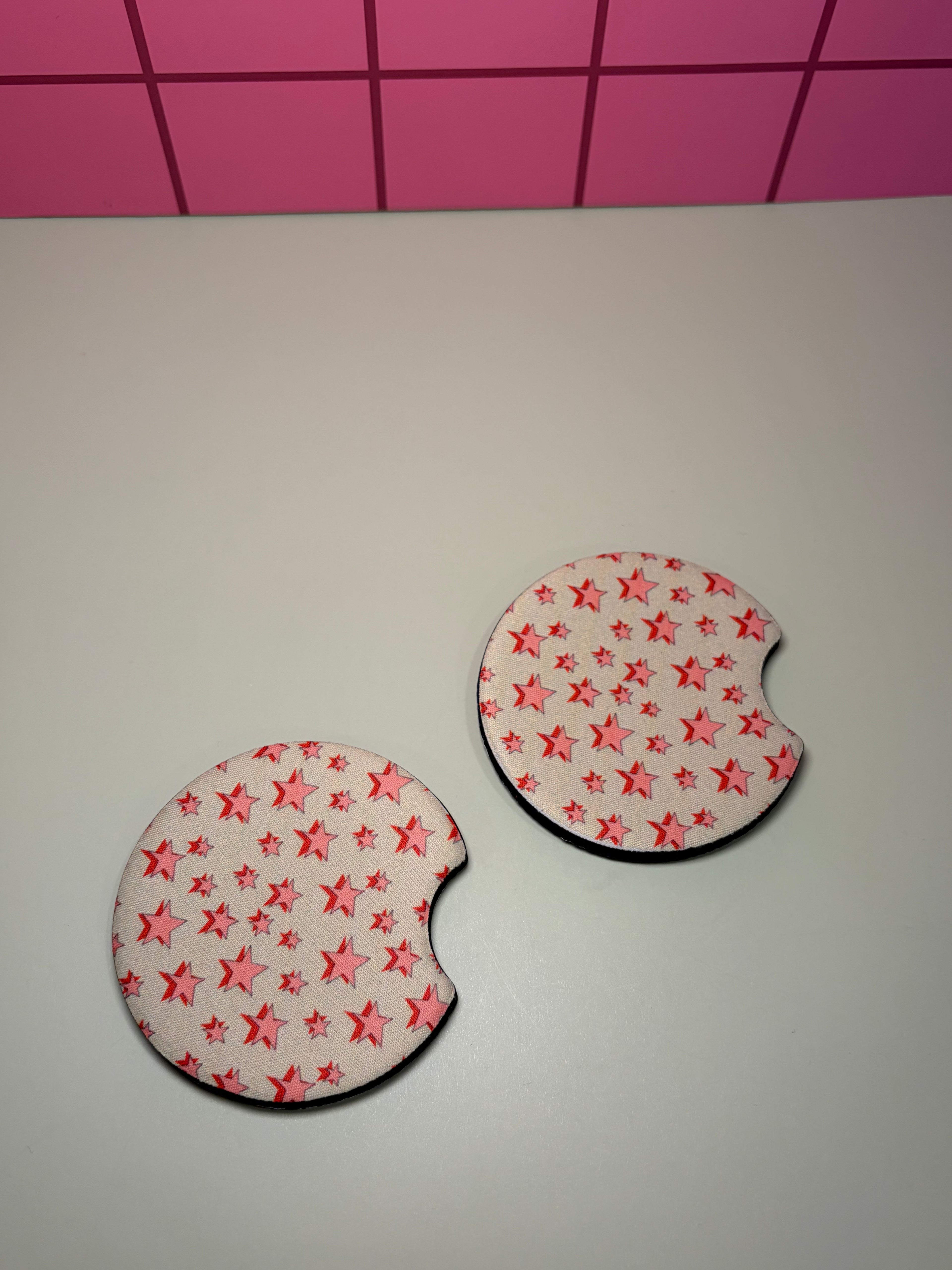 Pink Stars - Car Coaster (Pack of 2)