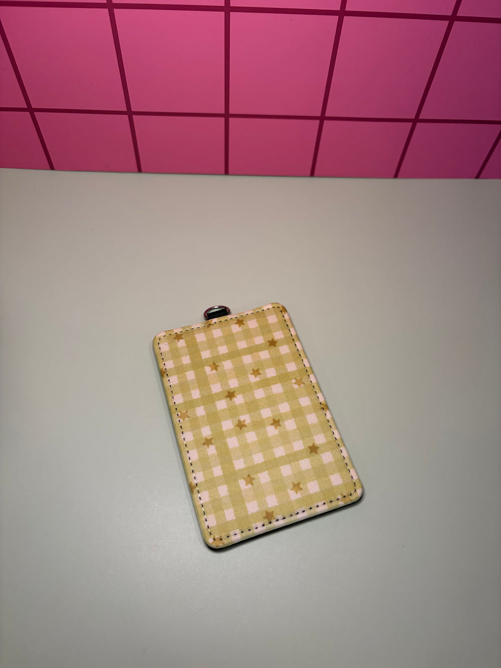 Green Plaid - ID Badge Holder with Lanyard