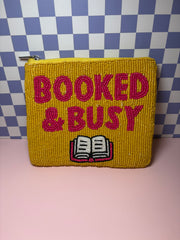 Booked & Busy - Medium Beaded Pouch