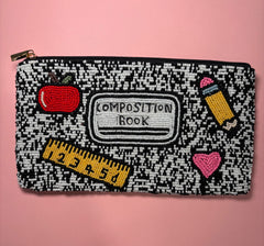 Composition Book - Large Beaded Pouch