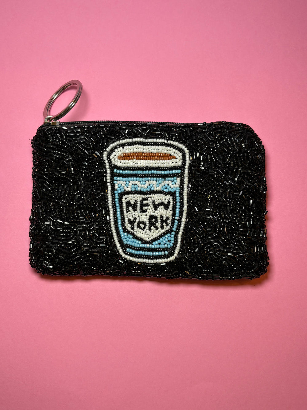 NY Coffee Cup - Small Beaded Pouch