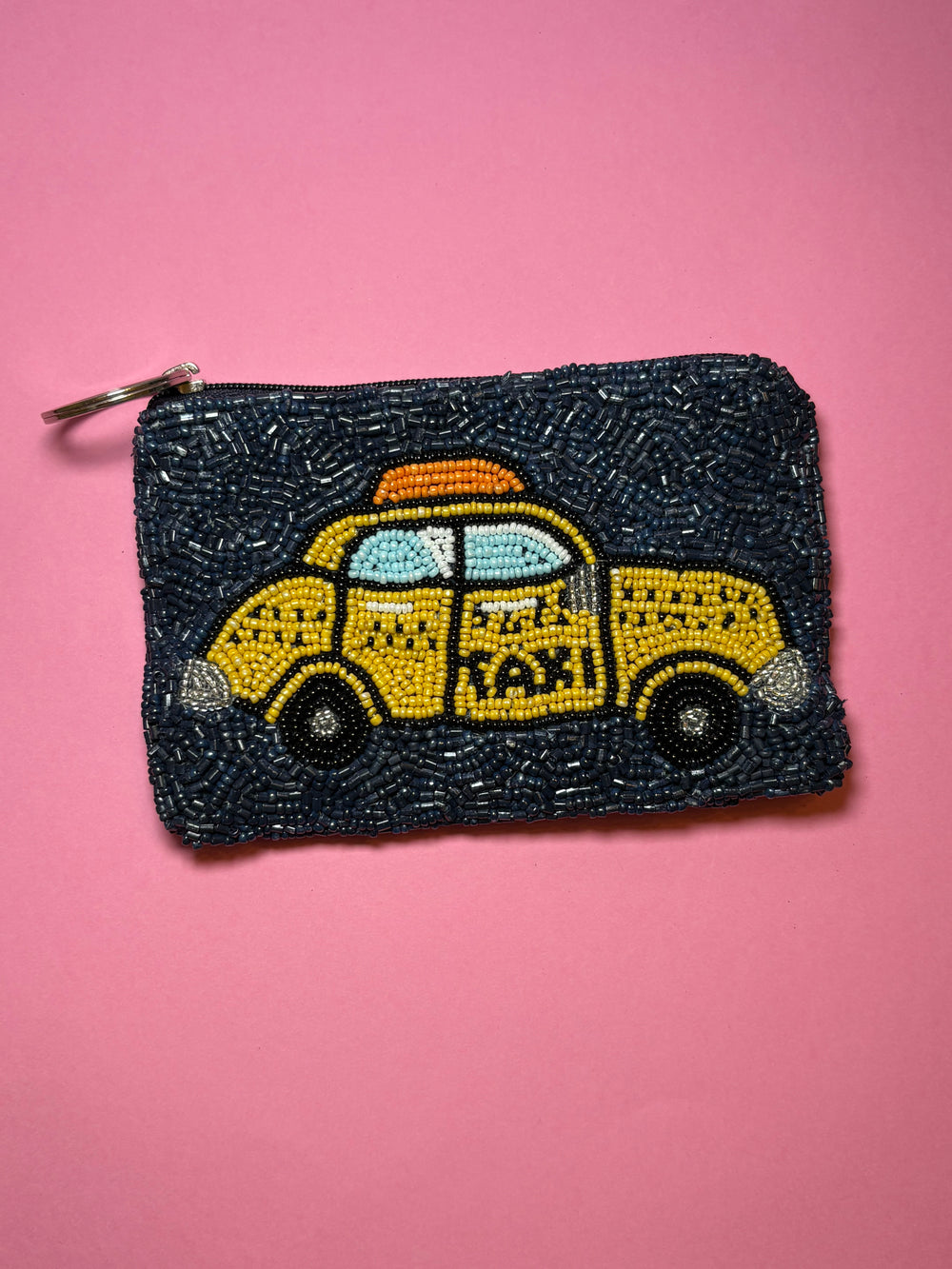 NYC Taxi - Small Beaded Pouch