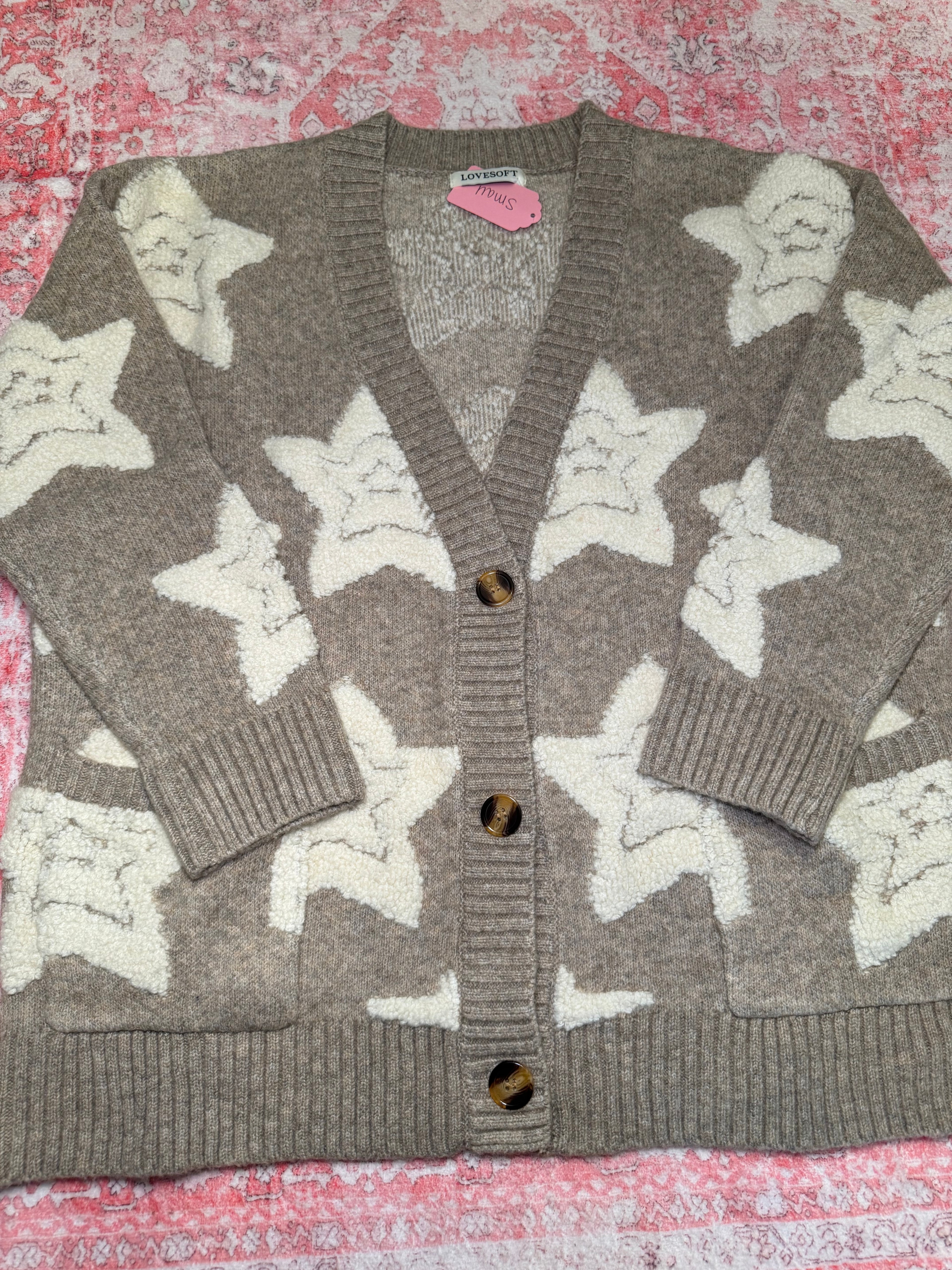 Cozy Star Knit Sweater - Cardigan
