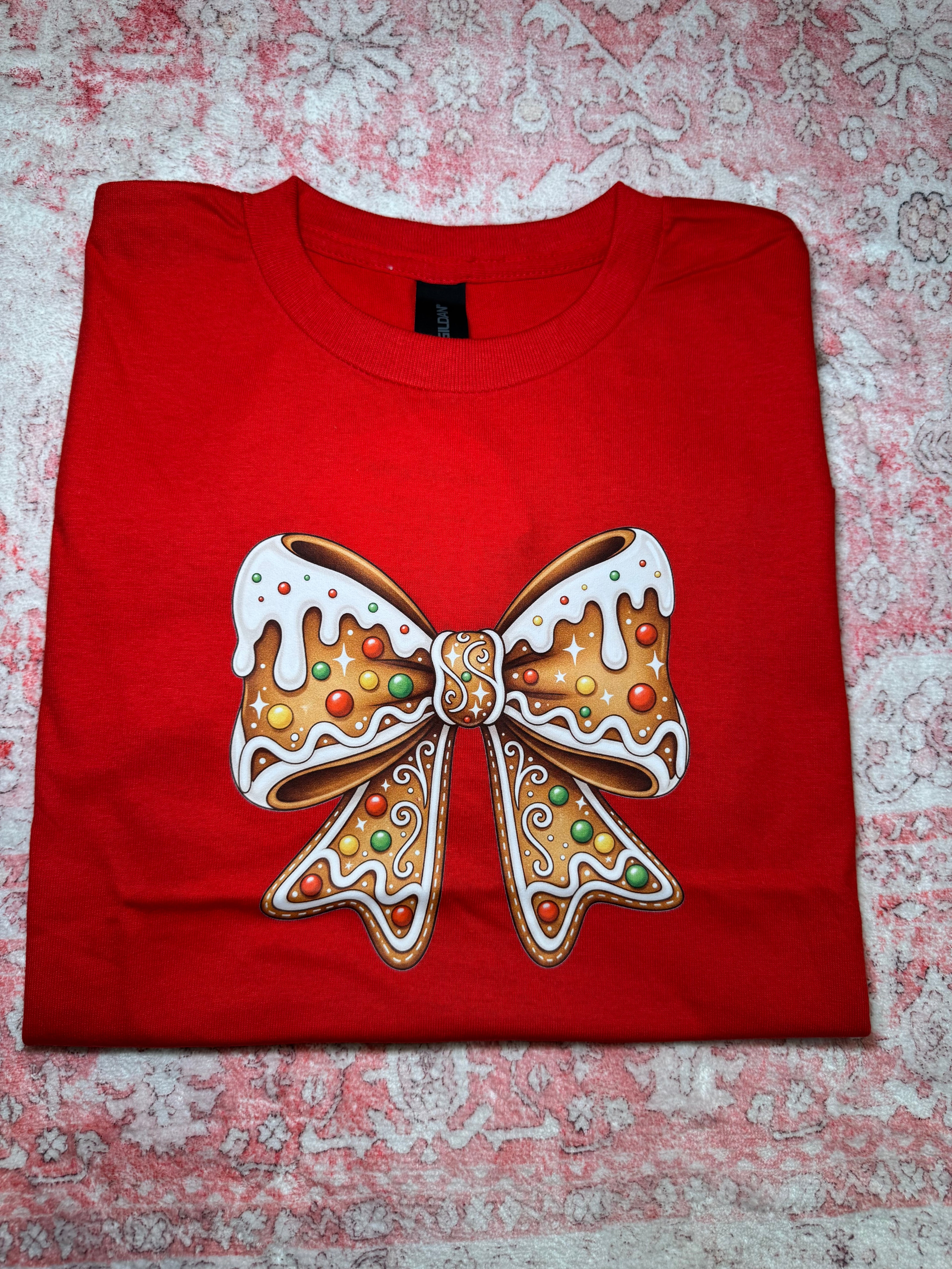 Youth Gingerbread Bow - Short Sleeve T-Shirt