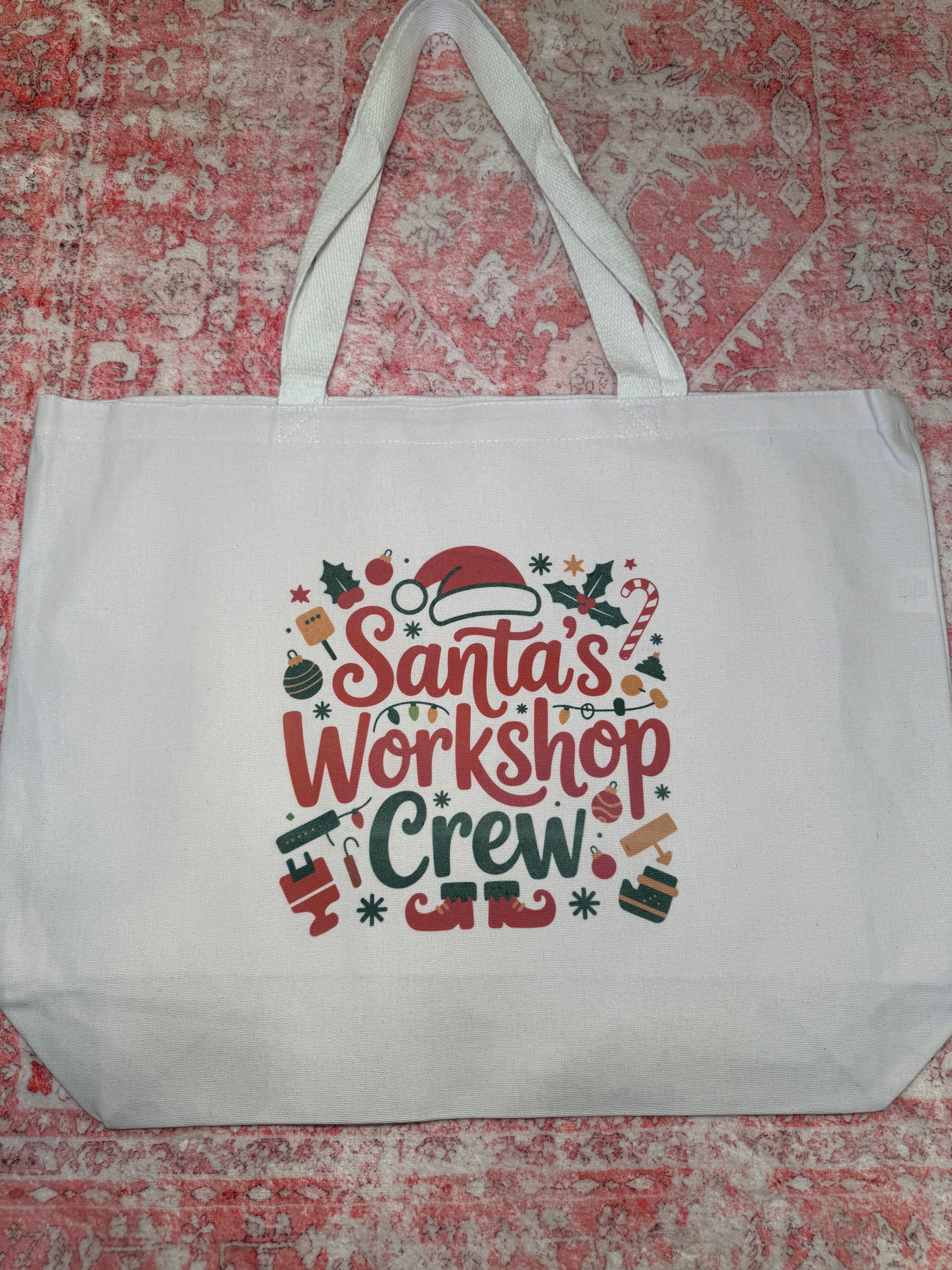 Santa's Workshop Crew - Large Tote