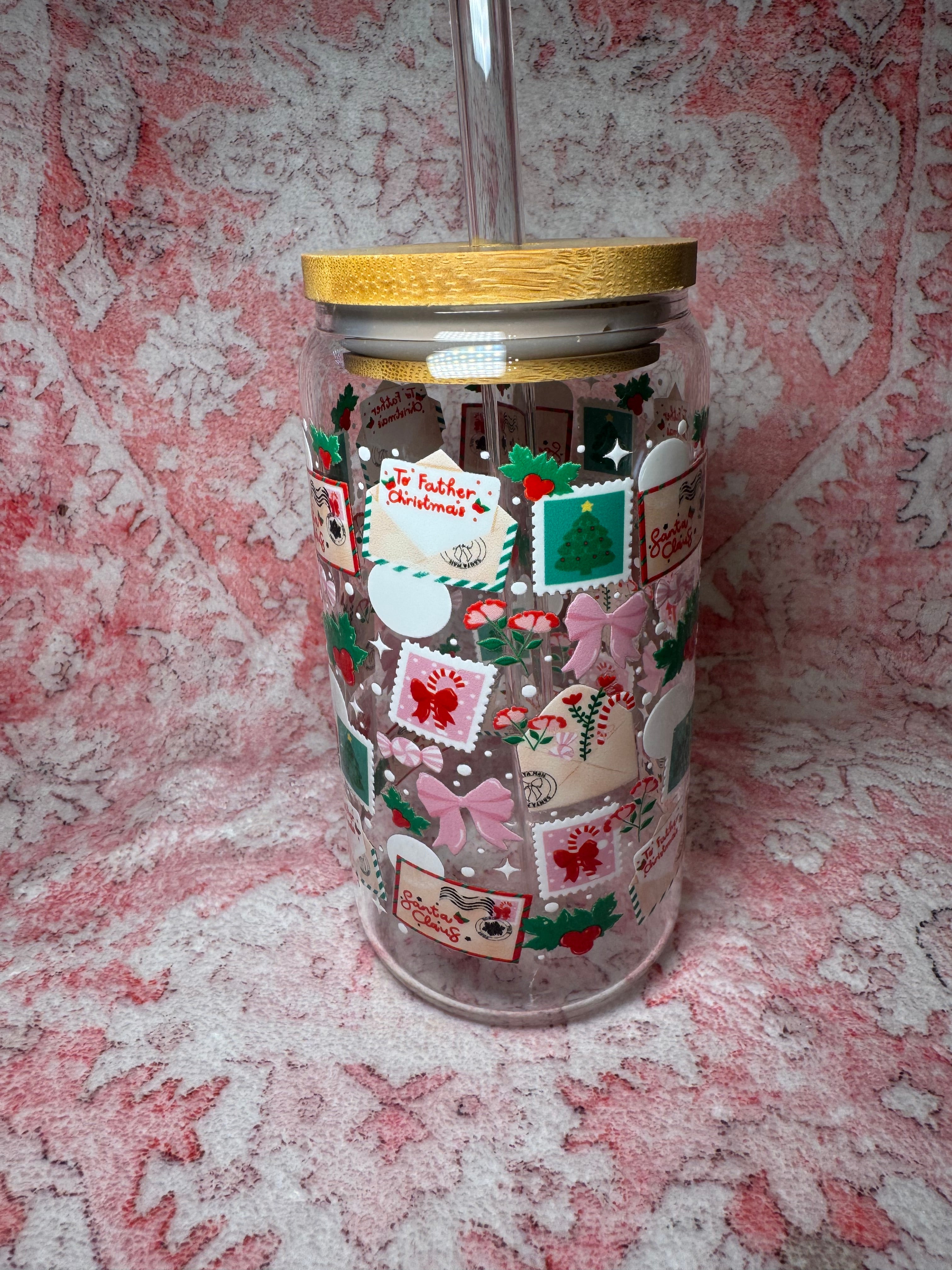 Christmas Postage - 16 oz Glass Can