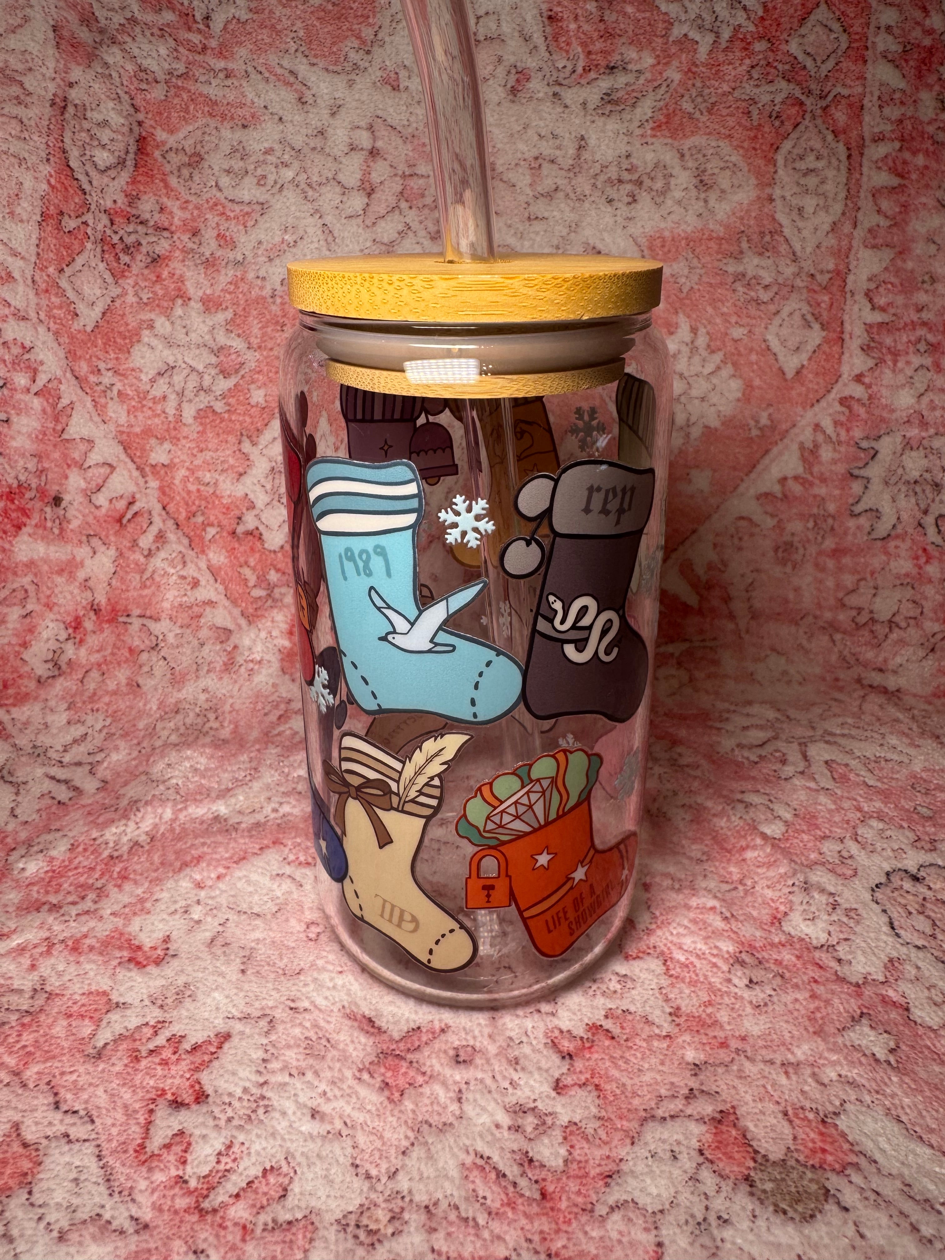 Swiftie Eras Stockings - 16 oz Glass Can