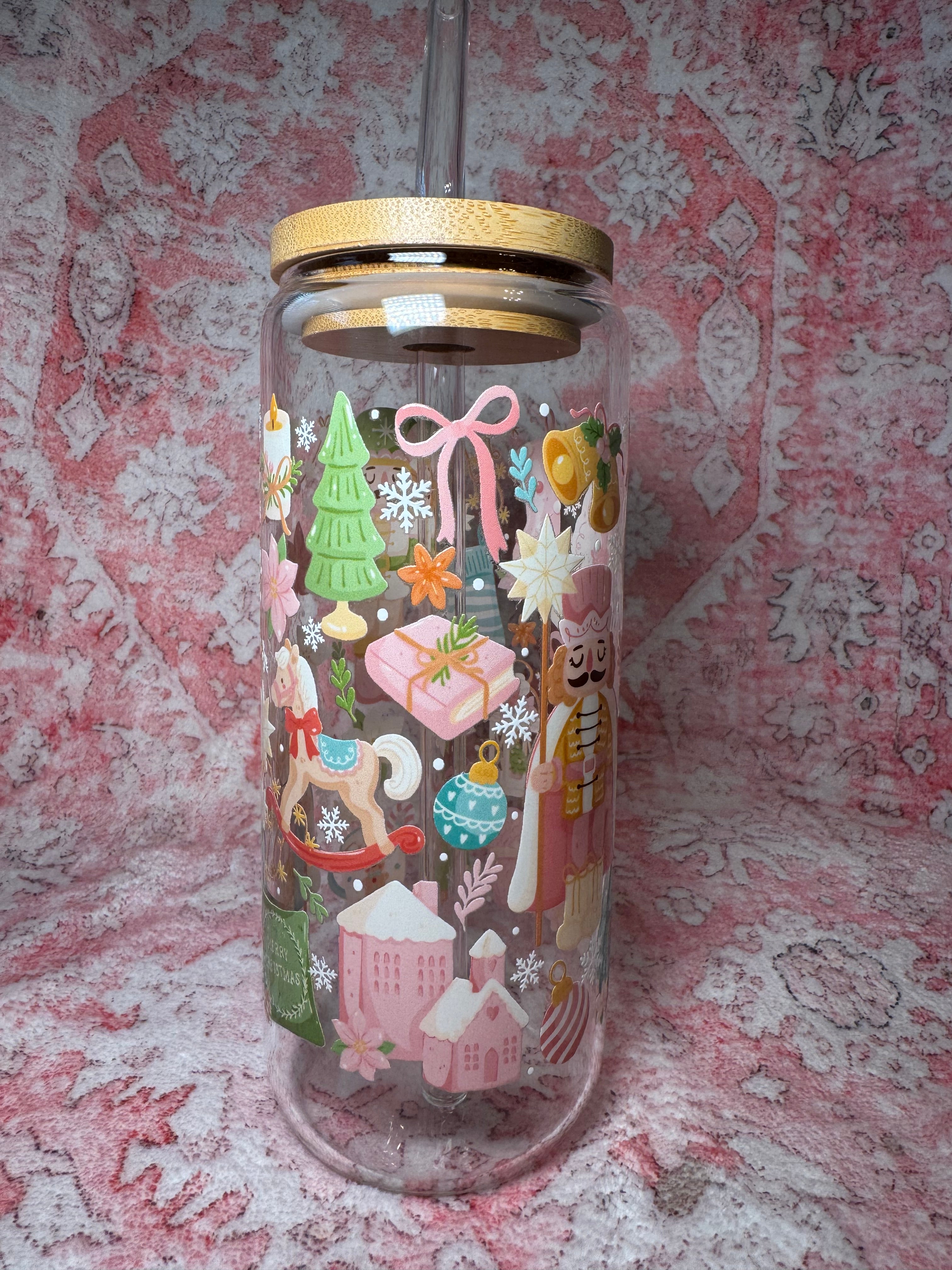 Pink Nutcracker - 20 oz Glass Can