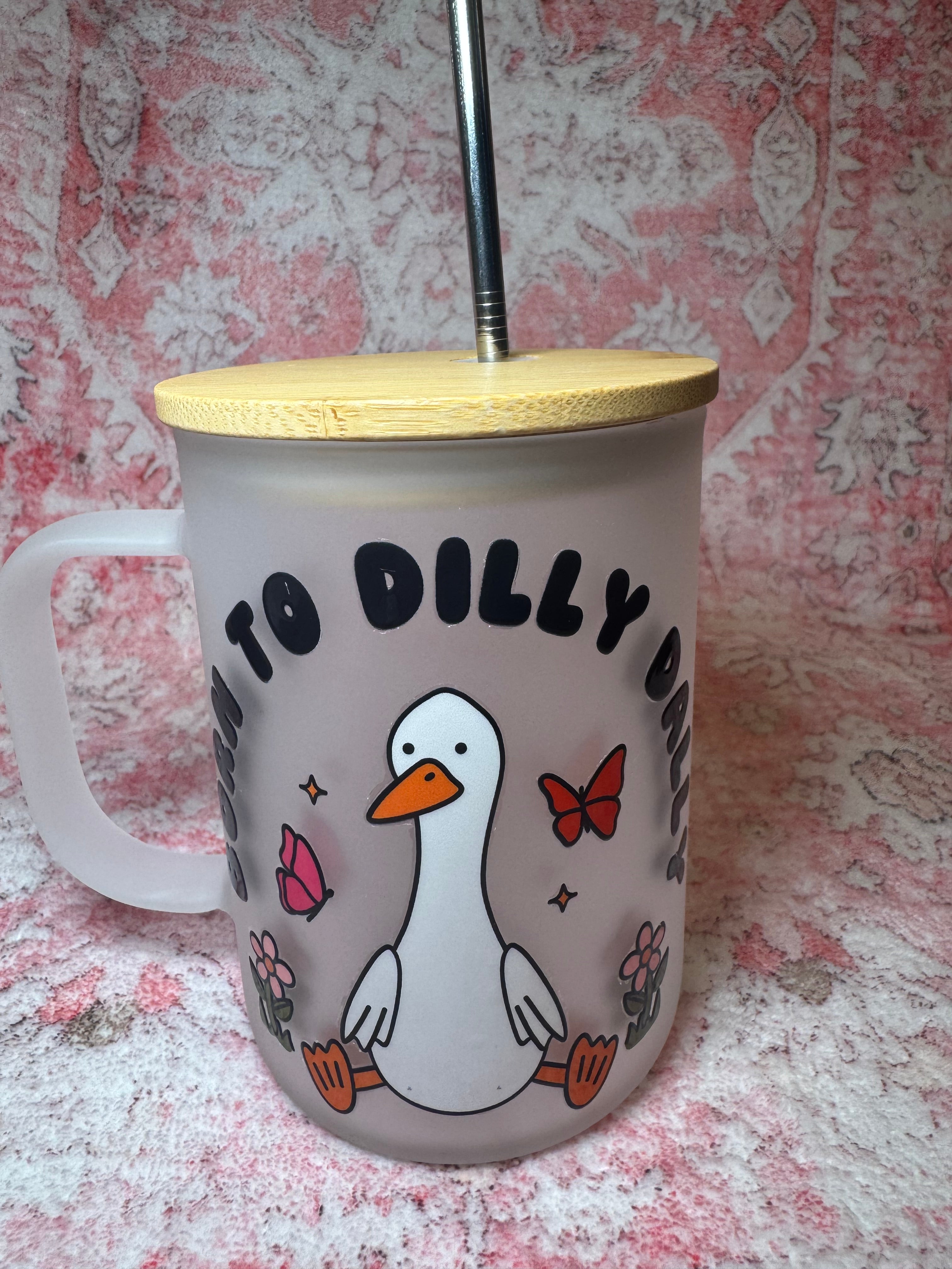 Born to Dilly Dally  - Frosted Mug with Lid