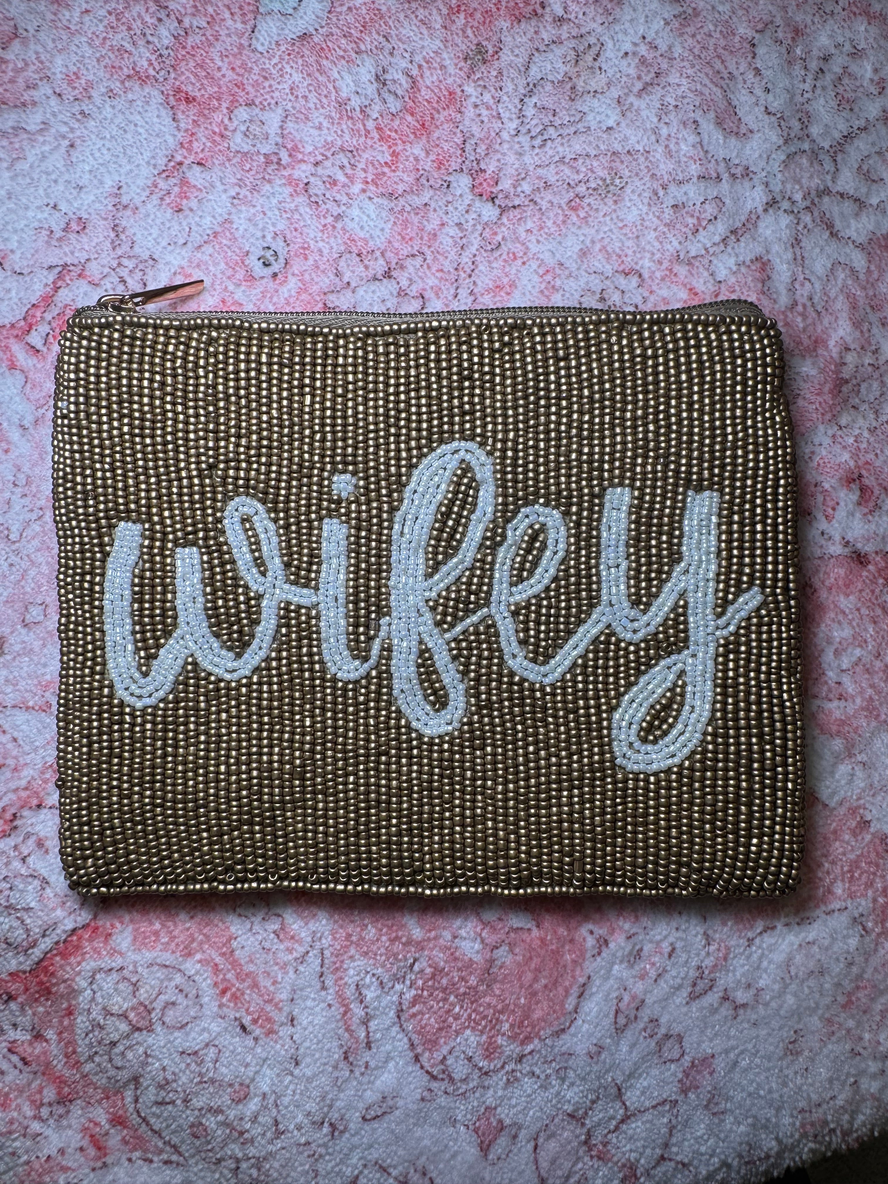 Wifey - Large Beaded Pouch