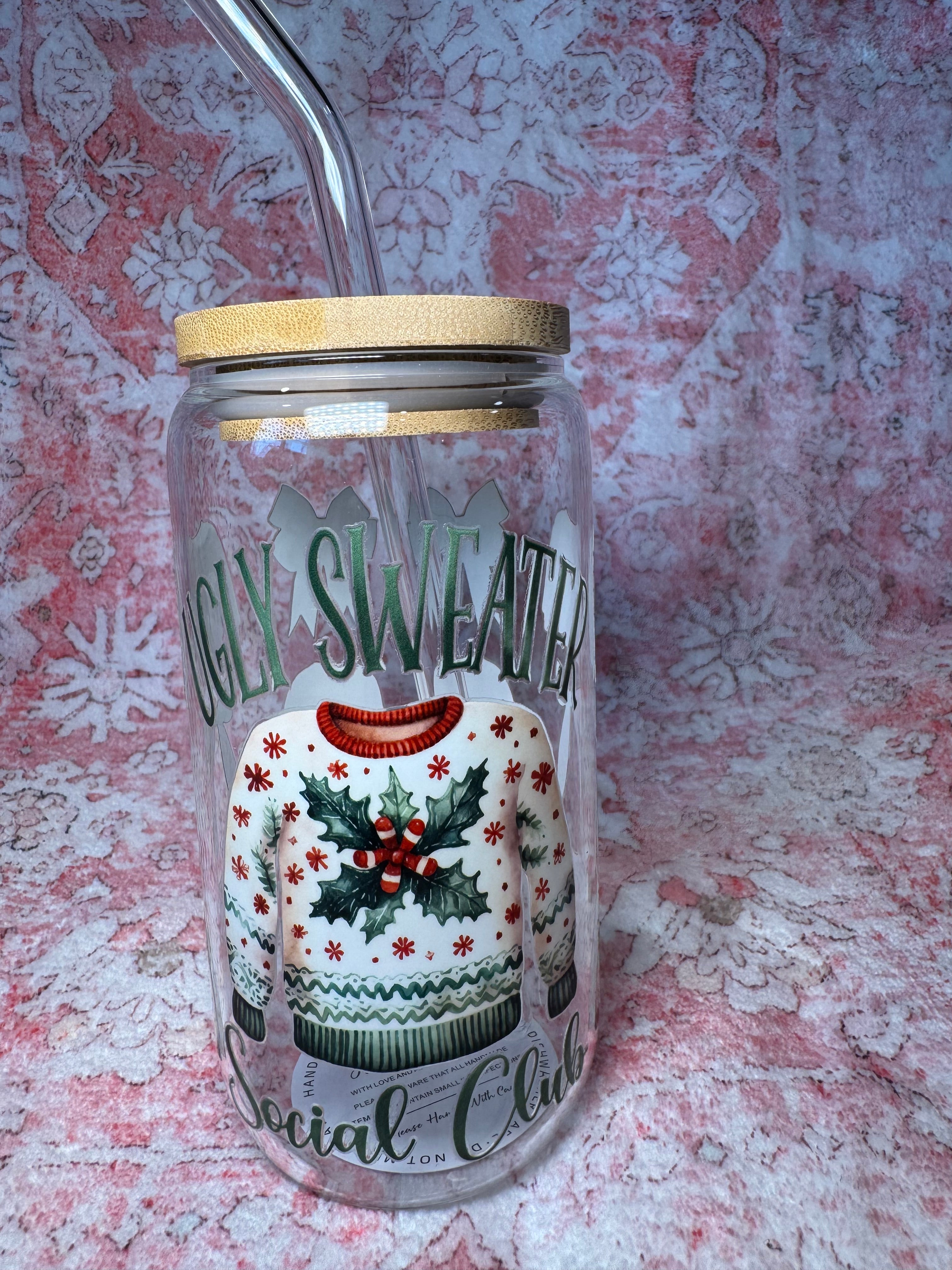 Ugly Sweater Social Club - 16 oz Glass Can
