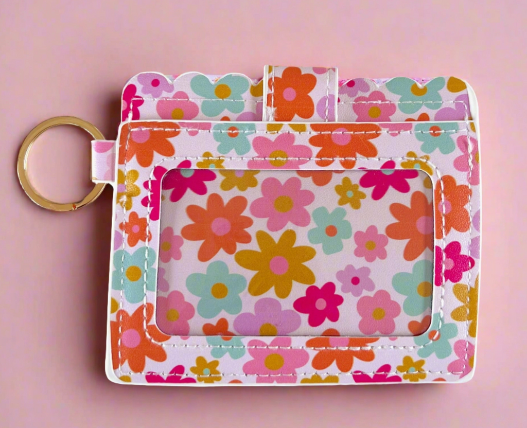 Retro Florals Keychain Wallet