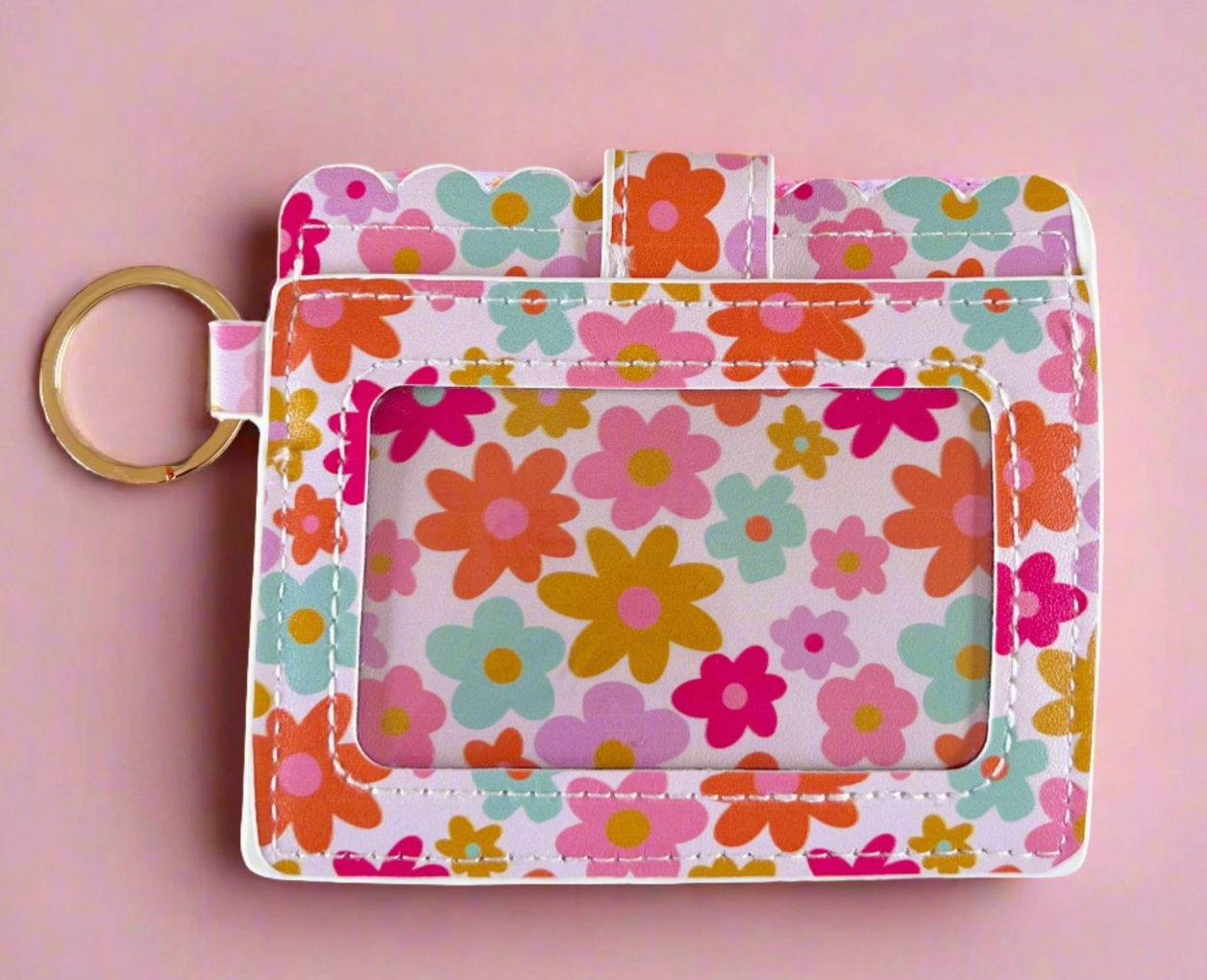 Retro Florals Keychain Wallet