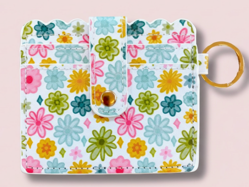 Watercolor Florals Keychain Wallet