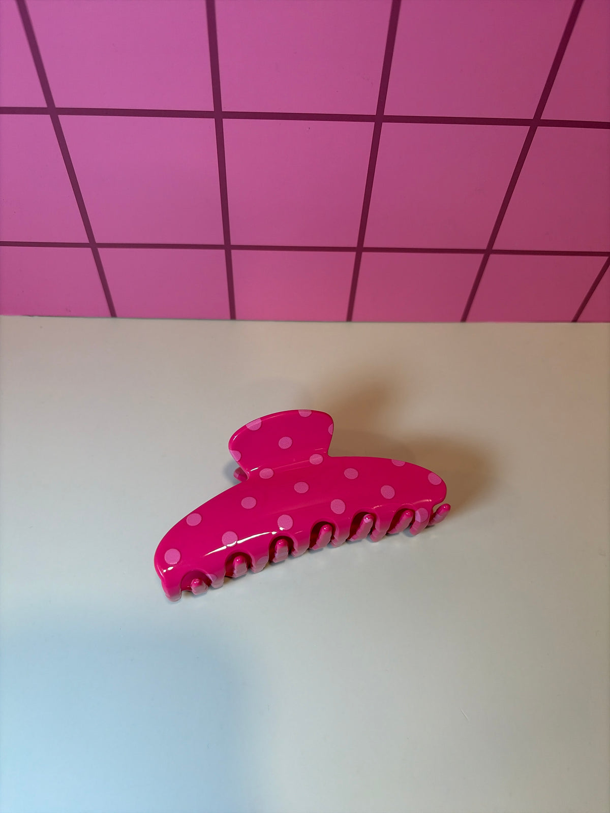 Pink Polka Dot - Claw Clip